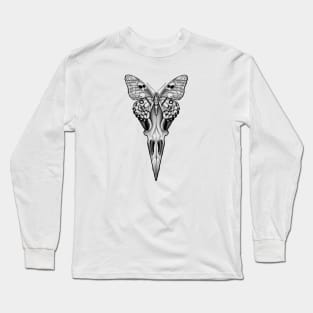 Black Butterfly Scull Long Sleeve T-Shirt